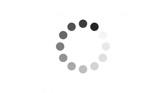 Black rotating animation of the loading progres rotating animation of the download progress on a transparent or black background, an update or download progress indicator. 4k video with alpha channel