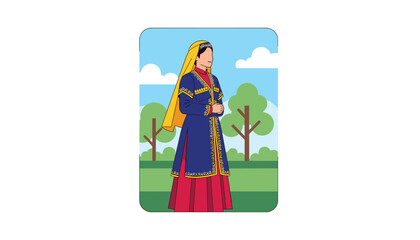 Woman in traditional indian dress saree culture