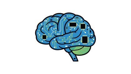 Brain with circuit board pattern technology ai
