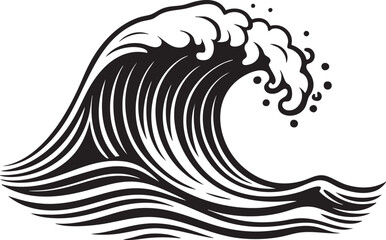 Naklejka premium Ocean Waves Collection with Powerful Sea Storm Wave Isolated on White Background, Dramatic Water Splash and Motion, High Energy Marine Nature Concept for Design and Advertising