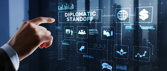 Diplomatic Standoff Concept Showing International Dialogue and Political Tension