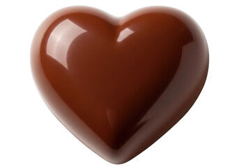 A beautifully crafted chocolate heart, perfect for expressing love and affection. isolated on transparent background