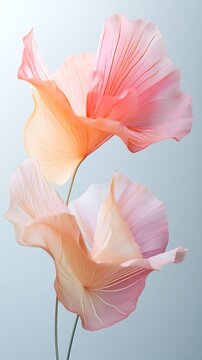 Delicate floral composition Translucent coral petals create a modern and airy decorative accent piece