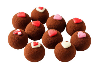 A close-up view of a collection of shiny, ripe cherries on a white background isolated on transparent background