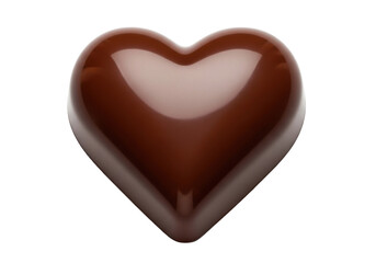 A delicious heart-shaped chocolate dessert with a glossy finish isolated on transparent background