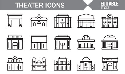 Fototapeta premium Performing Arts Theater Architecture Icon Pack