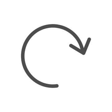 Curved clockwise arrow icon for refresh, reload, rotation, process and navigation design