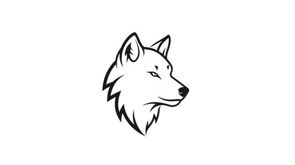a detailed black and white wolf head illustration showcasing a striking silhouette © PAKE