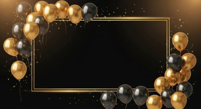 Golden and black pearls framed border design
