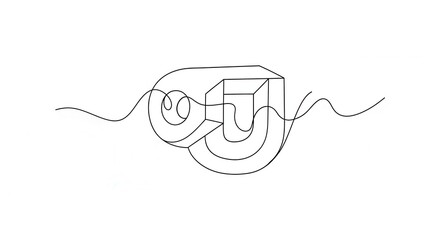 Obraz premium A minimalist line drawing of a stylized letter or symbol