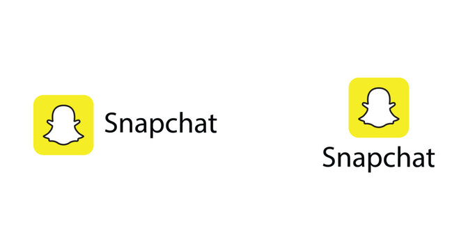 Snapchat Social Media Application Logo and Text, Editorial Use Only