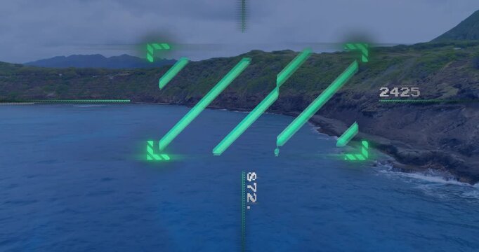 HUD appearing over bay, bars brightening, guide shifting, visualizing telemetry, reticle tracking