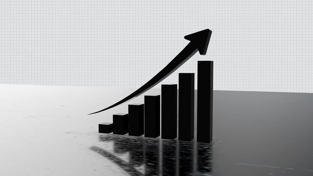 Trading graph an arrow going up