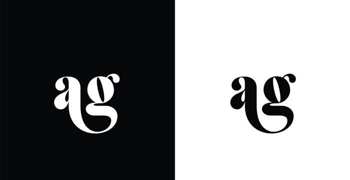 AG Monogram Logo Vector | Elegant Serif Lettermark Minimal Branding