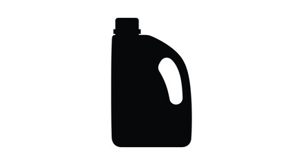 A stark silhouette depicts a plastic container likely for household cleaning products against a white background high quality