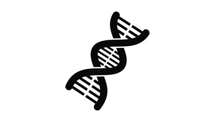 a black and white dna double helix graphic representation a striking silhouette © MDAUAL