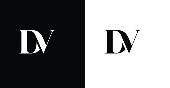 DV Monogram Logo Vector | Serif Initials Elegant Minimal Lettermark