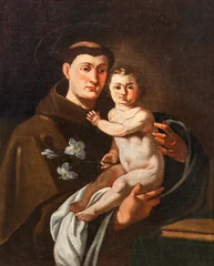 Fotobehang Jezus Christus MAIORI, ITALY - OCTOBER 2, 2025: The painting of st. Anthony of Padua in the church Chiesa di San Domenico by unknown artist.  © Renáta Sedmáková