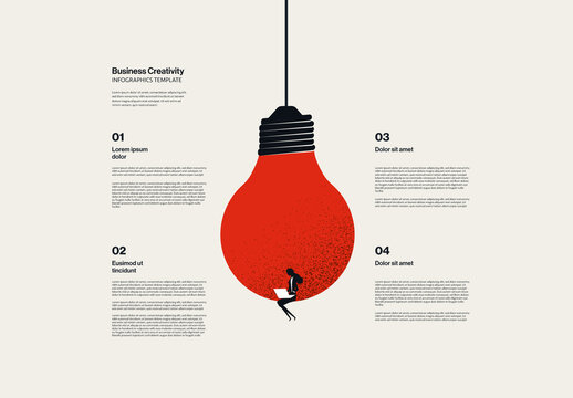 Creativity and Content Creation Business Infographic Template with Illustration