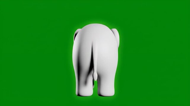 Elephant model display studio setting 3d render green background multi-angle view animal concept for visual arts