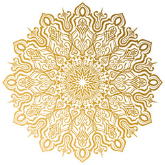 Golden mandala, abstract vintage pattern.