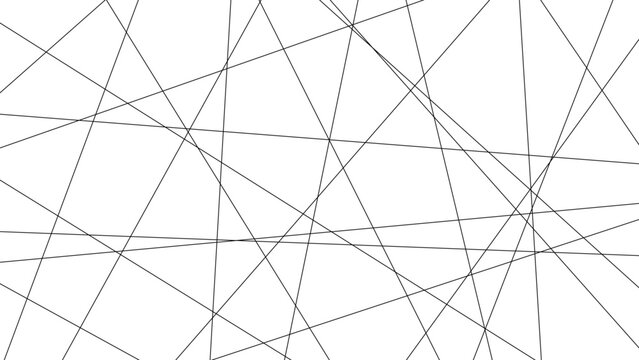 Abstract black crisscross line background on white, chaotic intersecting linear pattern, minimalist geometric texture for modern design, posters, wallpapers and creative branding