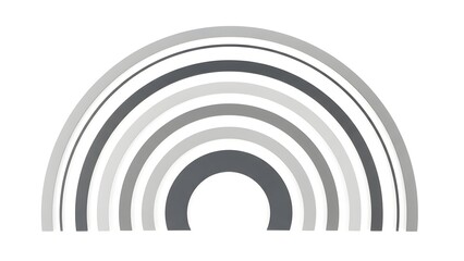Obraz premium Grayscale arch illustration with layered semicircles, abstract geometric shape displayed