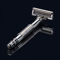 A macro silver metal spark plug and steel engine connection isolated on a white background showcasing power and technology equipment