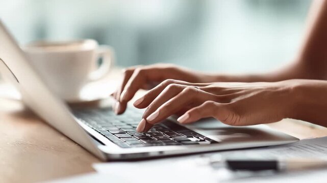 Creative medium shot of a grantwriter engaged with advanced grammar and style tools optimizing proposal clarity on a laptop screen.