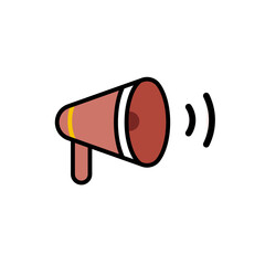 メガホンのシンプルなカラーフラットアイコン