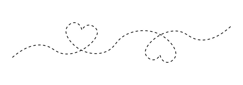 Dashed heart line path