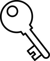 A simple line drawing of a key