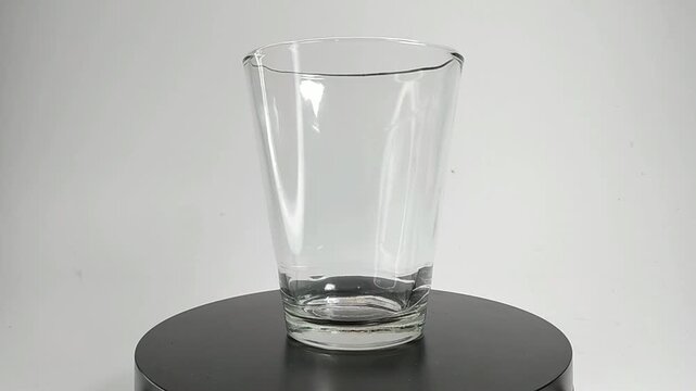 classic shaped glass, swirly and shiny, with white background
