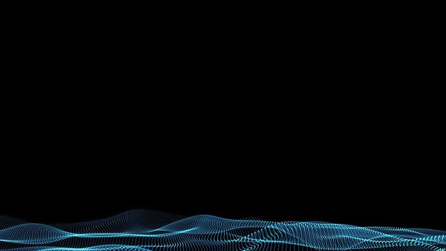 Fondo minimalista negro con ondas azules sutiles en loop 4K 60 fps, recurso limpio para motion graphics