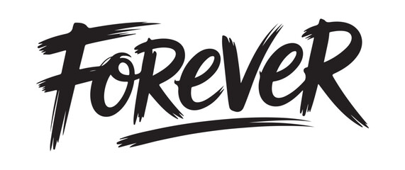 Dynamic Brush Stroke "Forever" Text Silhouette