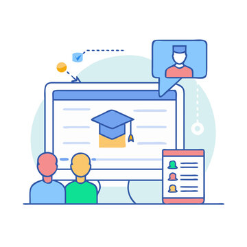 Online education platform with students and teacher