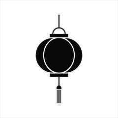 Obraz premium Simple Chinese Lantern Silhouette with Tassel