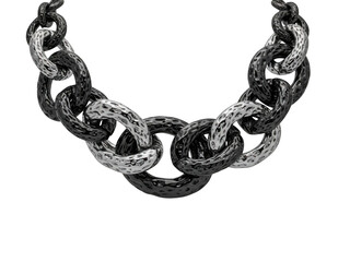 Obraz premium Black and silver chain necklace isolated on transparent background