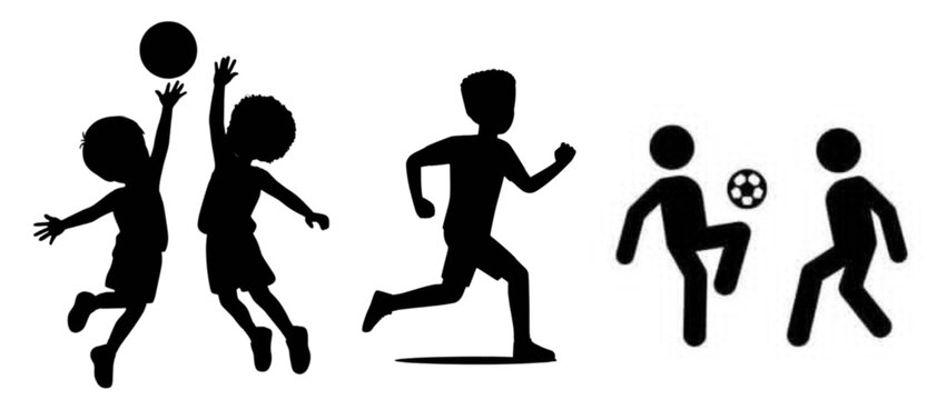 vector silhouettes of player playing baket ball