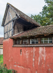 Maison rurale traditionnelle alsacienne &agrave; Ungersheim, Haut-Rhin, France