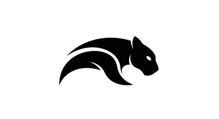 Black squirrel logo vector illustration © Lunox