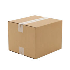Cardboard box isolated on transparent background
