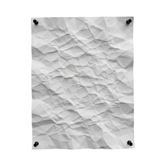 Abstract crumpled paper texture isolated on transparent background
