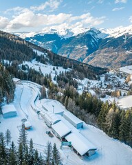 Bobsleigh Track in La Plagne, French Alps