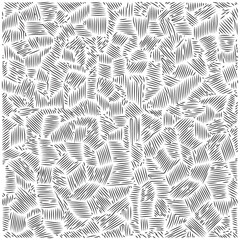 Abstract Hand Drawn Black and White Line Art Pattern, Vector EPS10 Background for Textile Print, Wrapping Paper, Wallpaper, and Modern Graphic Design. Minimalist Monochrome Organic Hatching Style