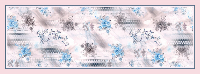 digital floral silk scarf pattern  © remember