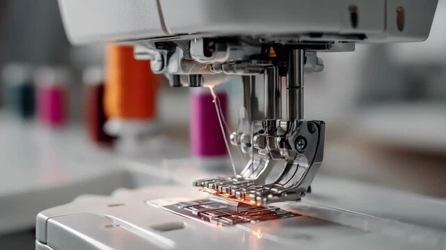 Finetuning the tension and threading components of an advanced electronic sewing machine to prevent thread breakage.