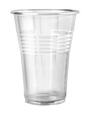 Clear empty disposable plastic cup