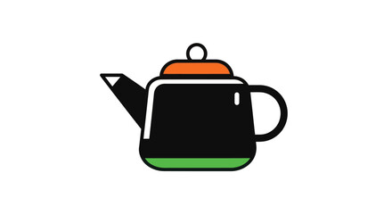 Obraz premium Black teapot illustration on white background