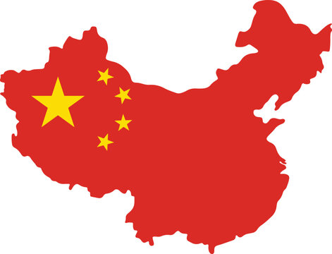 China Map Flag Vector Flag Map of China